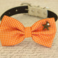Orange Dog Bow tie collar , Wedding dog collar