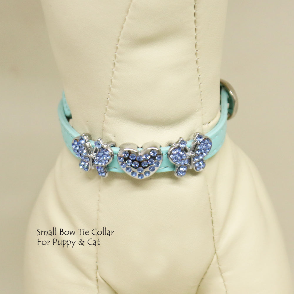 Dog Cat Collar, Leather, Charm, XS Collars, Puppy collars, Cat Collar, kitten collar, Pet collar , Wedding dog collar