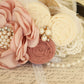 Pearl Blush Wedding Flower dog collar, Pet wedding, Burlap , Wedding dog collar