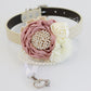 Dusty pink Pearl beaded Flower dog collar, Dog ring bearer ring bearer proposal XS to XXL collar, handmade dog lover gift, Proposal