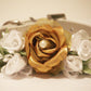 Gold White Floral Dog Collar, Pet Wedding, Dog Lovers, Floral wedding , Wedding dog collar