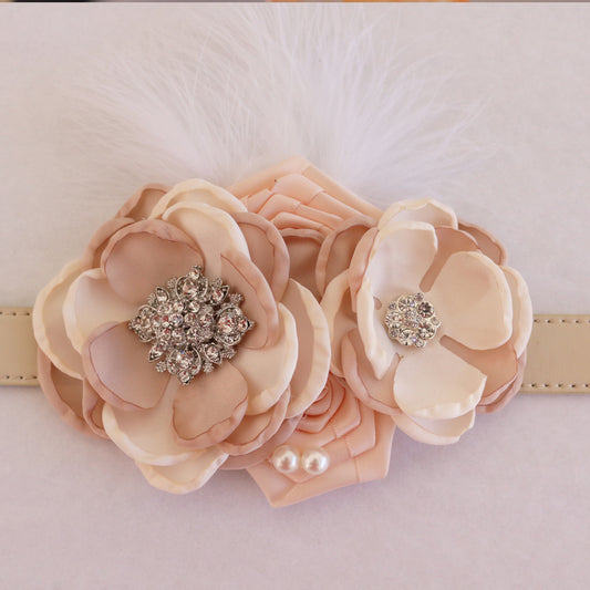 Ivory and Champagne flower dog collar, pearl beaded dog collar, dog collar, handmade, Ivory flower collar, Dog ring bearer , Wedding dog collar