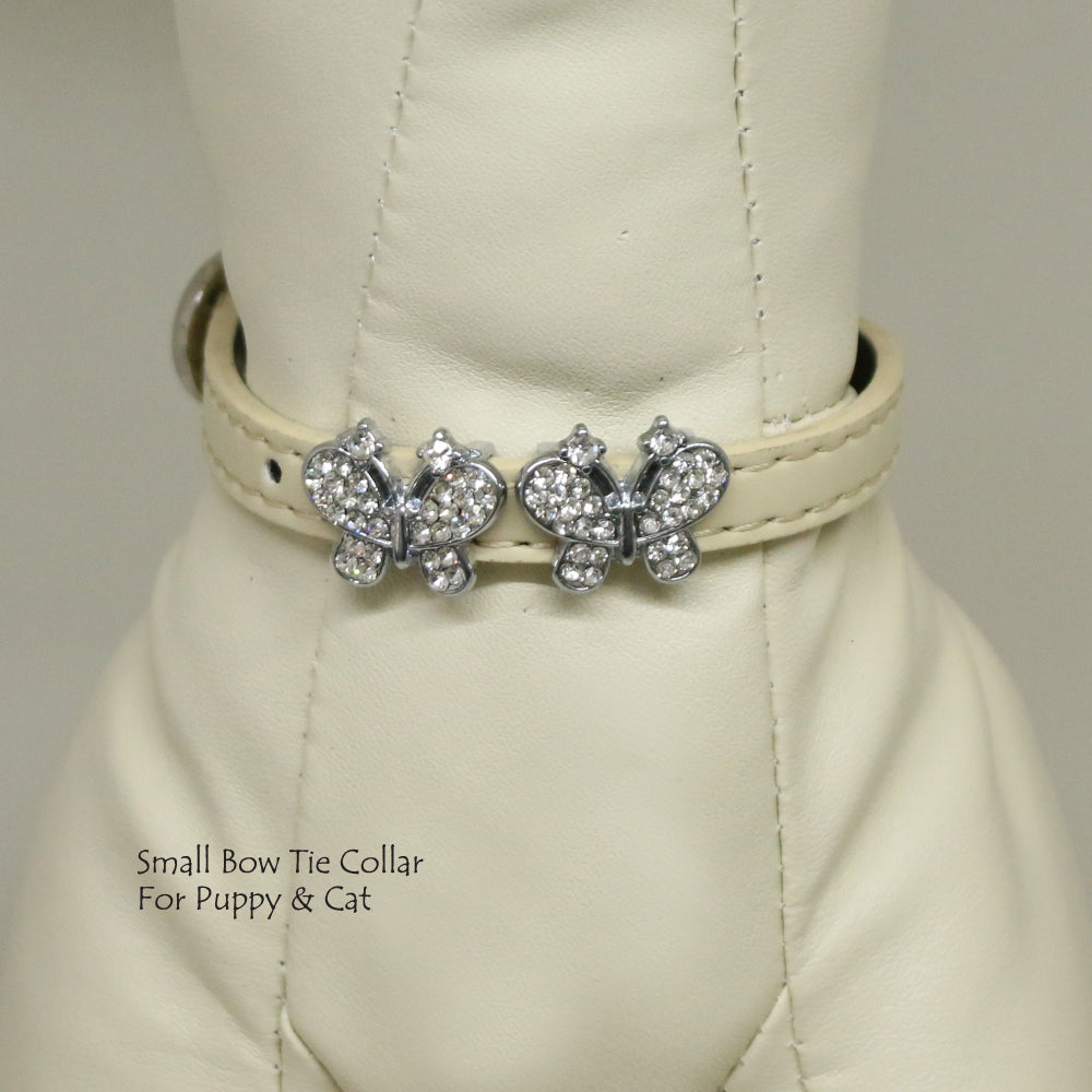 Dog Cat Collar, Leather, Charm, XS Collars,  Puppy collars, Cat Collar, kitten collar, Pet collar , Wedding dog collar