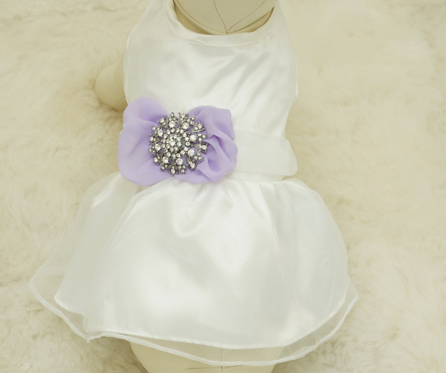 Lavender Dog Dress, Pet wedding accessory,dog clothing , Wedding dog collar