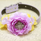 Lilac and Yellow Wedding Dog Collar, Lavender Yellow Flowers, Lavender Wedding , Wedding dog collar