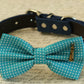 Blue Dog Bow Tie Collar Beach wedding- Light house charm- Something blue , Wedding dog collar