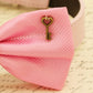 Pink Dog Bow tie attached to collar, Pet wedding, Charm, key, Pink lovers , Wedding dog collar