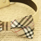 Plaid Burly wood Dog Bow Tie attached to collar, Wedding, Ivory, Pet accessory , Wedding dog collar