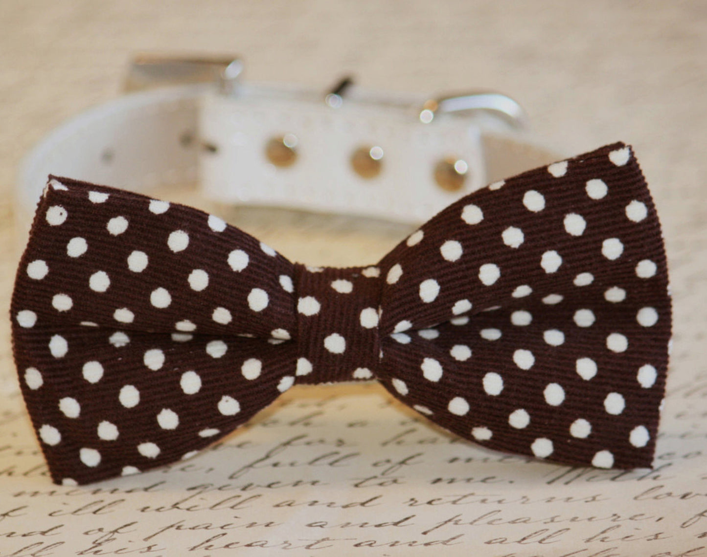 Brown dog bow tie, Pet Wedding Accessories, dog lovers, birthday gift , Wedding dog collar