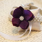 Eggplant Ivory Ring Pillow wedding dog collar, floral pearl Ring Pillow wedding , Wedding dog collar