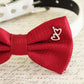 Red Dog Bow tie attached to collar, charm, Dog birthday, wedding pet accessory , Wedding dog collar