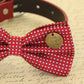 Red Dog Bow Tie collar, Red Polka dots, Charm, Dog Birthday gift , Wedding dog collar