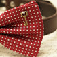 Red Dog Bow Tie attached to collar, Pet Wedding, Cat, charm , Wedding dog collar