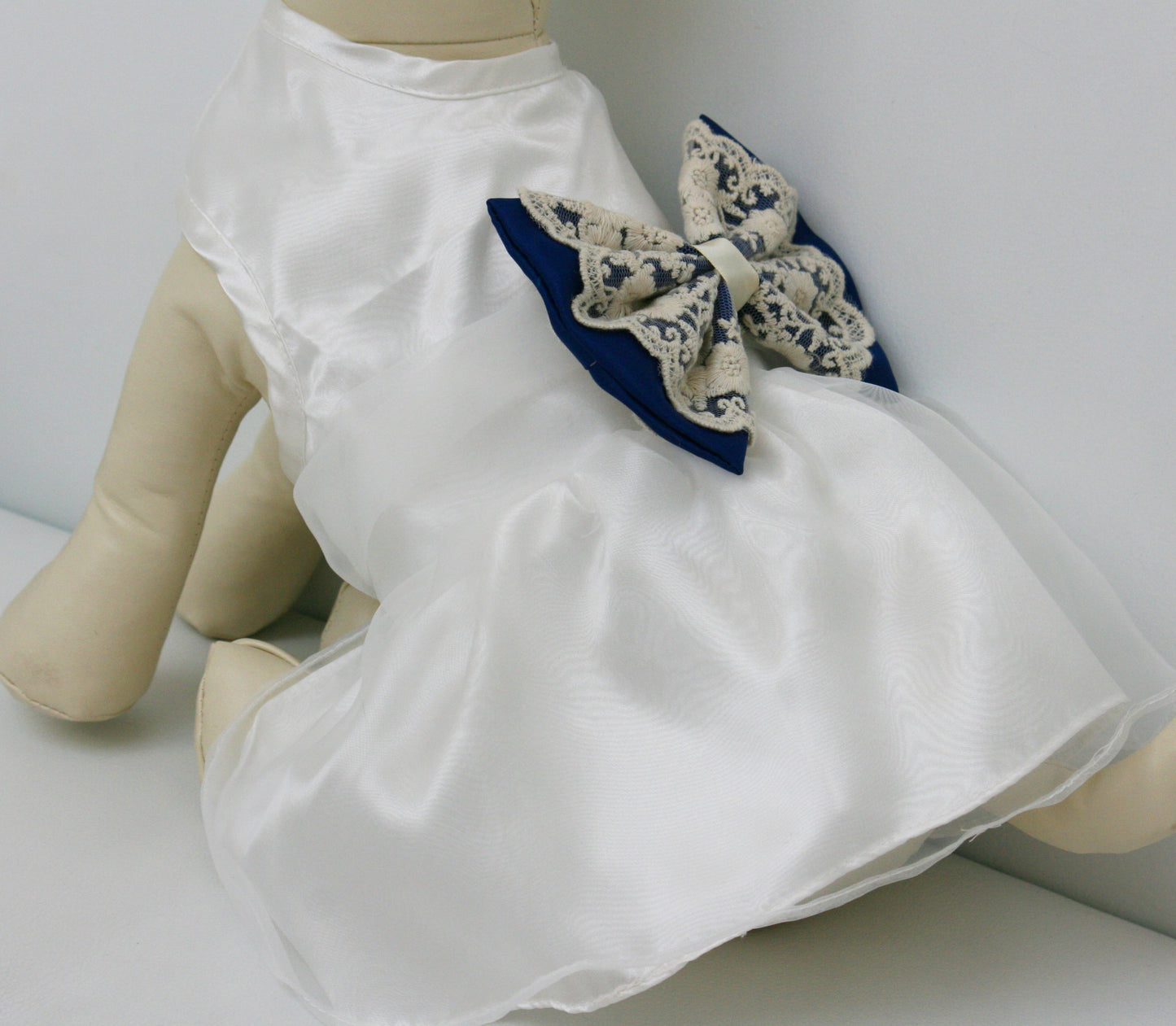 Royal Blue Dog dress, Flower girl dress , Royal Blue pet Wedding accessory , Wedding dog collar