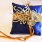Royal Blue Gold Ring Pillow dog Collar, Ring Bearer Pet wedding, Royal wedding , Wedding dog collar