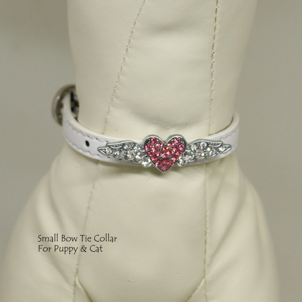 Dog Cat Collar, Leather, Charm, XS Collars,  Puppy collars, Cat Collar, kitten collar, Pet collar , Wedding dog collar