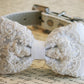 White Lace Dog Bow Tie, Pet wedding, Lace wedding, White Wedding , Wedding dog collar
