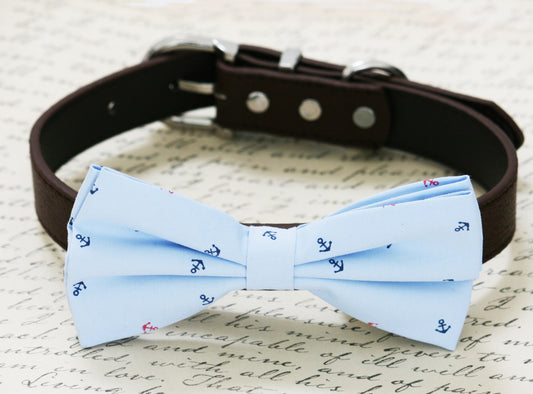 Blue dog bow tie, Beach Wedding accessory, Dog birthday, dog lovers, Anchor , Wedding dog collar