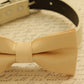Champagne dog bow tie, Bow attached to dog collar, Pet wedding accessory , Wedding dog collar