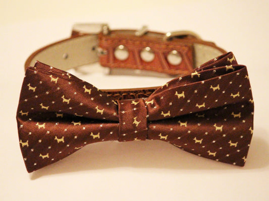 Brown Dog Bow Tie , Brown Wedding, Dog Wedding Accessory, Dog Birthday Gift , Wedding dog collar