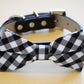 Plaid Black Dog Bow tie collar, Pet accessory, birthday gift, dog lovers , Wedding dog collar