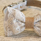 White Lace and Burlap Dog Bow Tie collar, Rustic, Country wedding, boho wedding , Wedding dog collar
