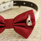 Red Dog Bow tie collar, Love charm, Dog birthday, pet wedding , Wedding dog collar