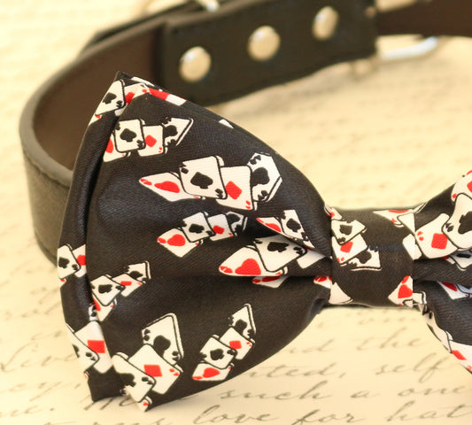 Red Hearts Diamonds dog bow tie Alice In Wonderland collar, Red and Black , Wedding dog collar