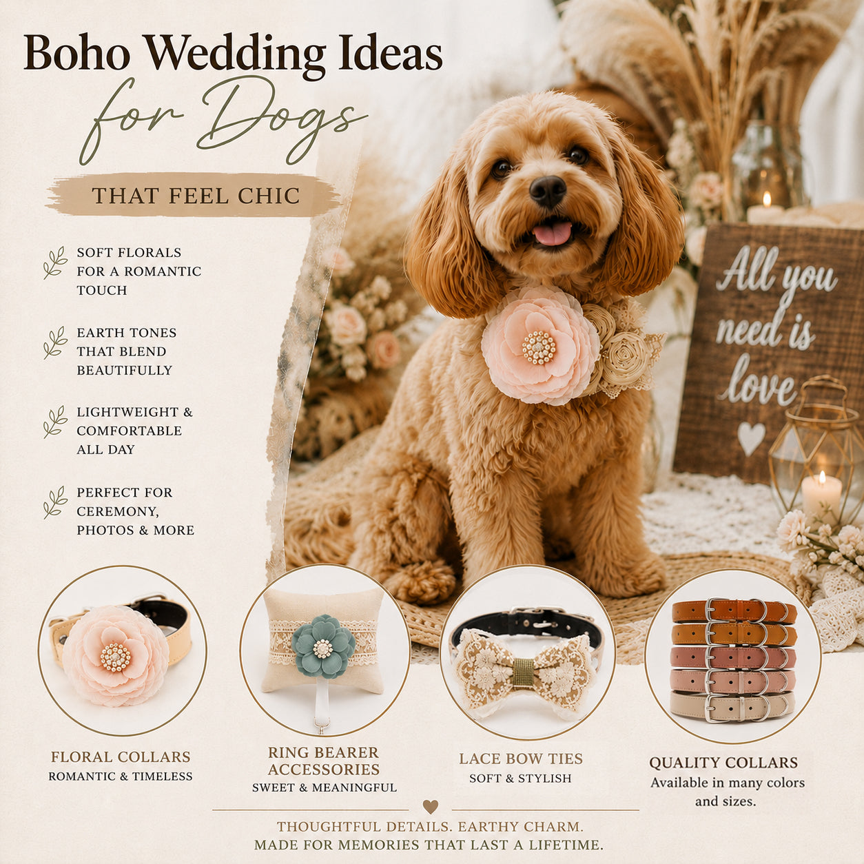 Boho Wedding Ideas for Dogs That Feel Chic