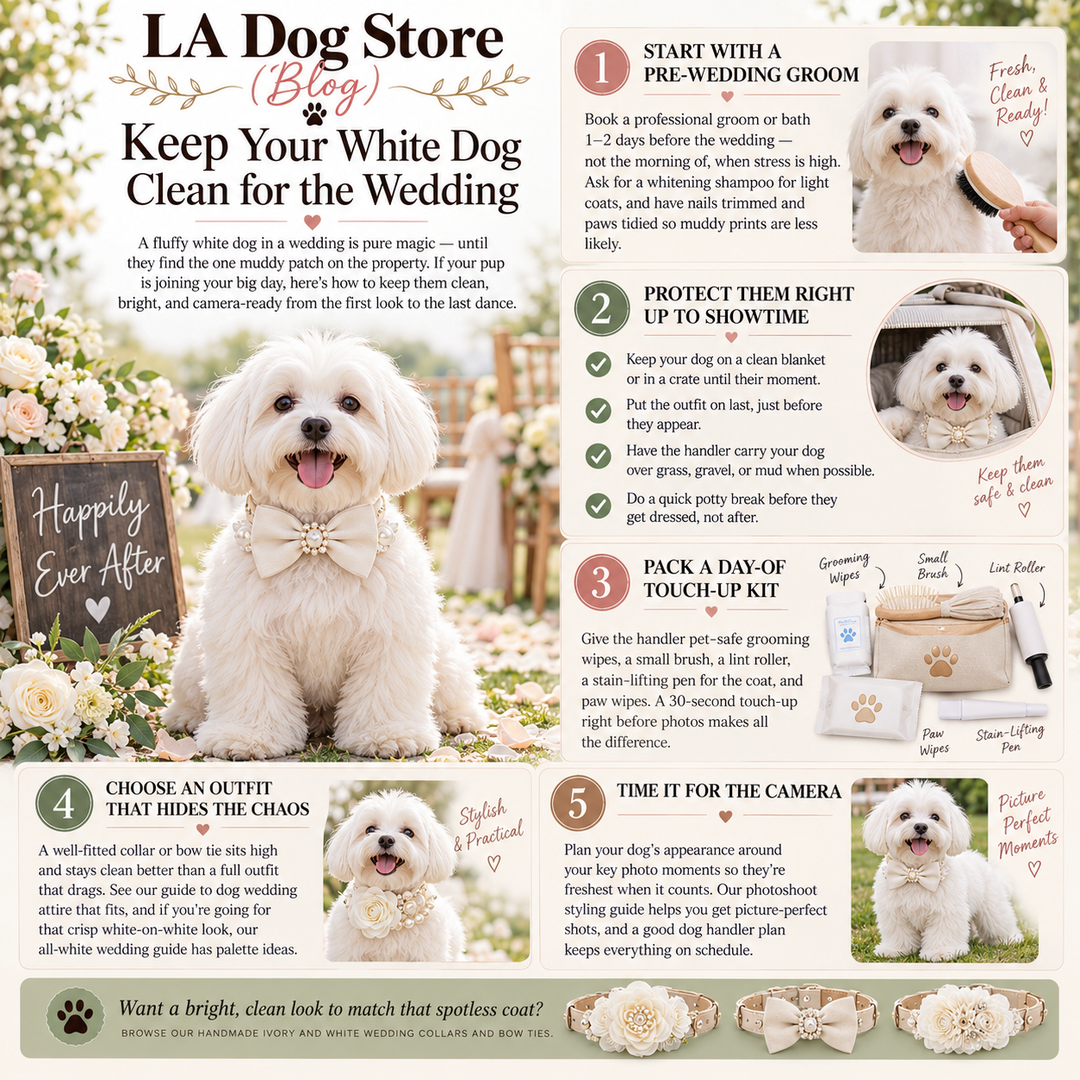 How to Keep a White Dog Clean & Camera-Ready for the Wedding