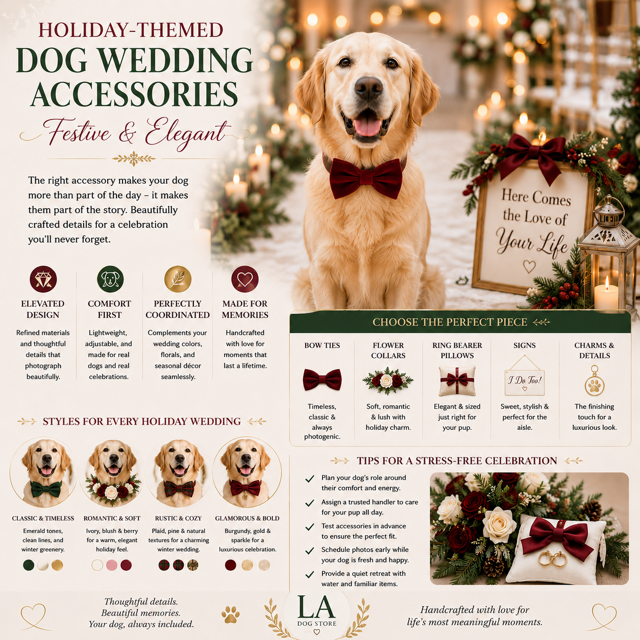 Holiday-Themed Dog Wedding Accessories