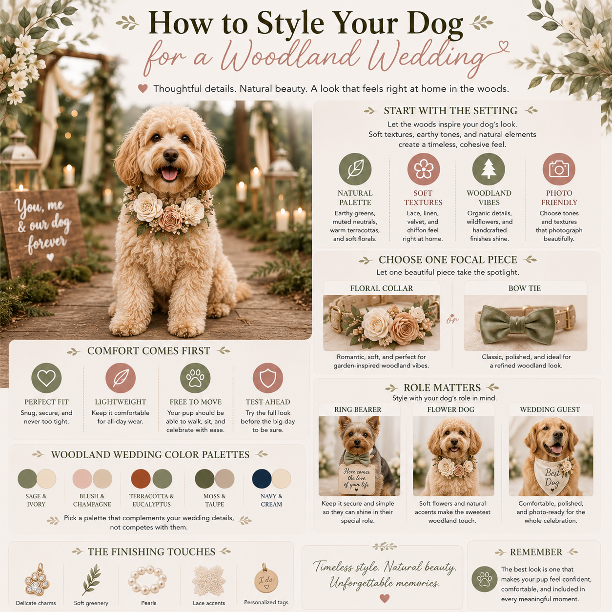 How to Style Your Dog for a Woodland Wedding