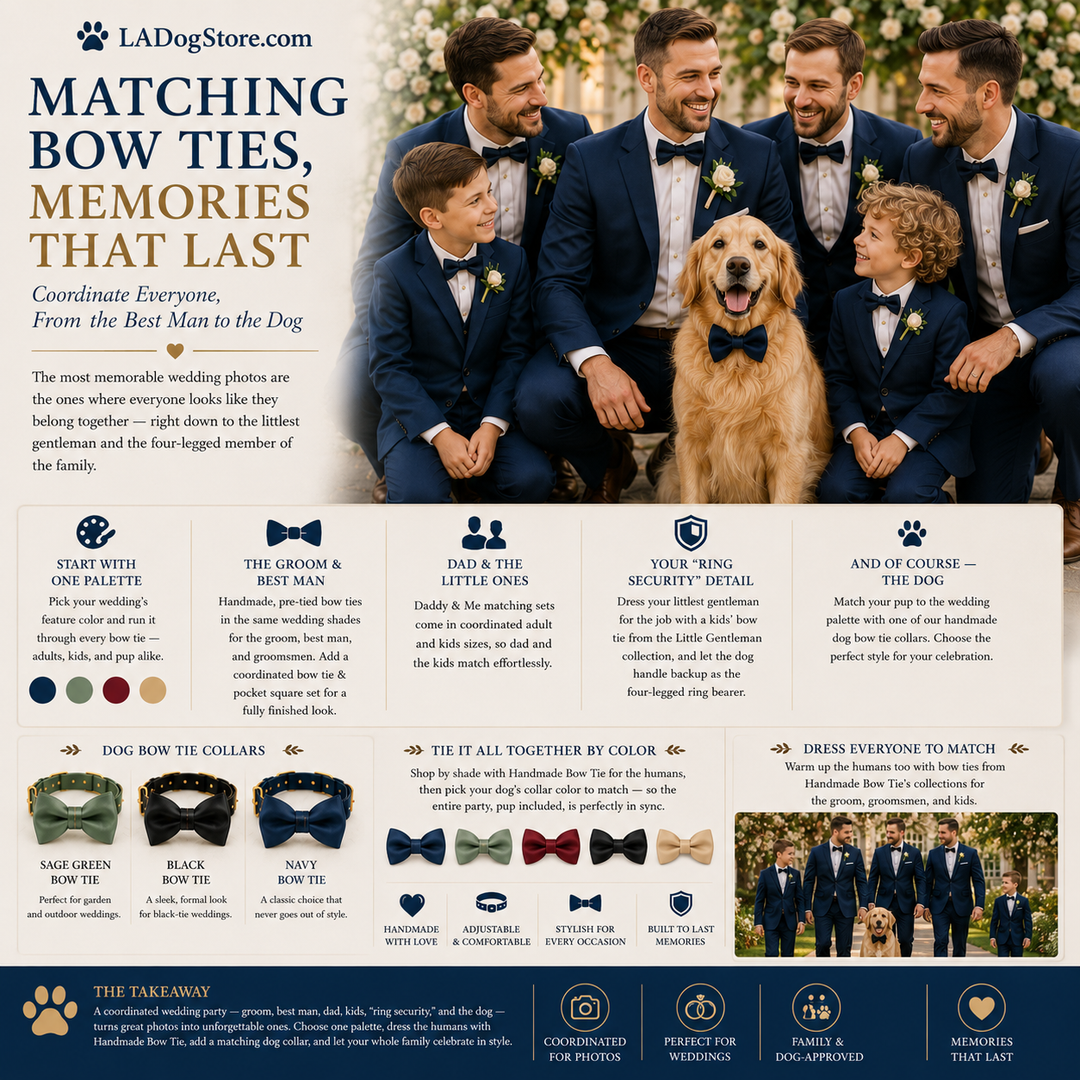 Matching Bow Ties for the Whole Wedding Party — From the Best Man to the Dog