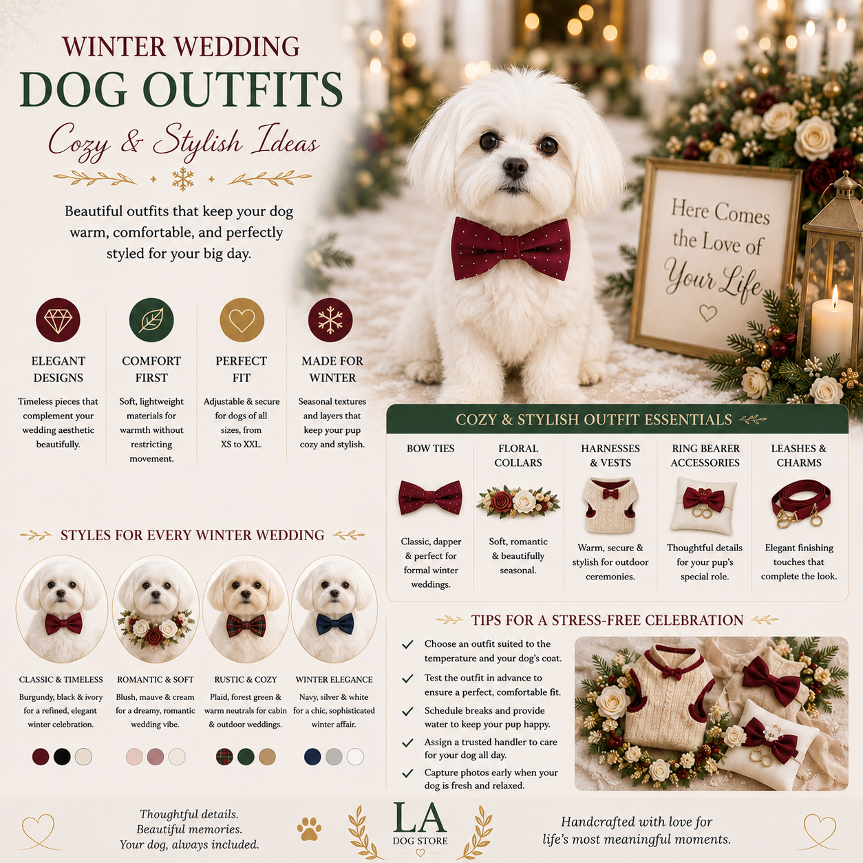 Winter Wedding Dog Outfits: Cozy, Stylish Ideas
