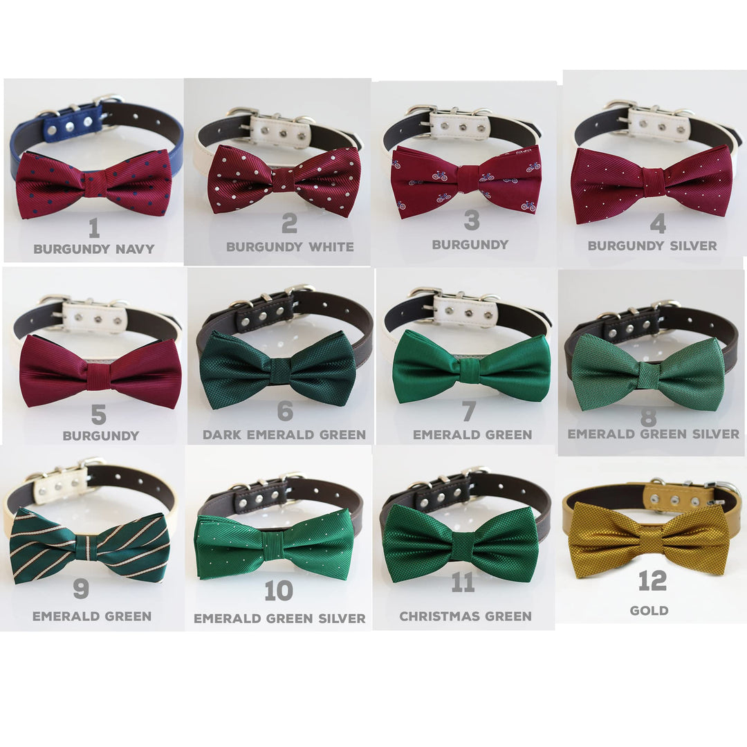 a collection of twelve different bow ties, each with a unique color and pattern, arranged in a grid format.