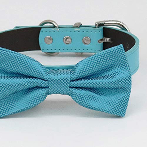 Blue bow tie collar handmade XS to XXL collar and bow adjustable Puppy bow tie dog ring bearer Blue Navy royal blue collar
