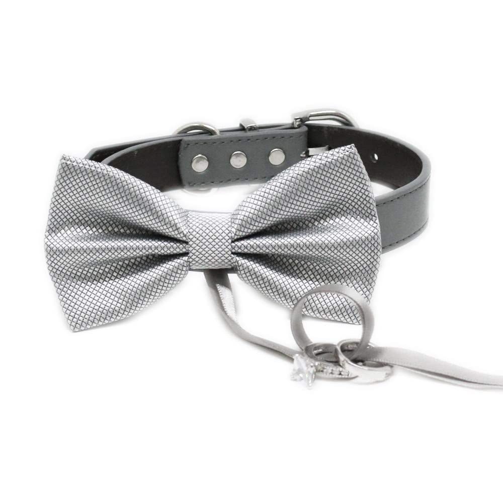 Silver Dog Bow Tie ring bearer, Pet Wedding, Puppy lovers, Proposal