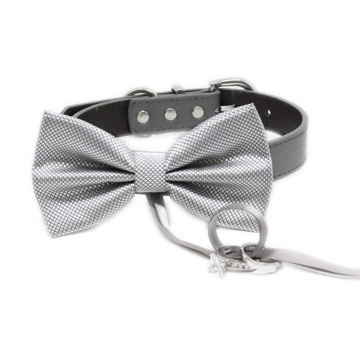 Silver Dog Bow Tie ring bearer, Pet Wedding, Puppy lovers, Proposal