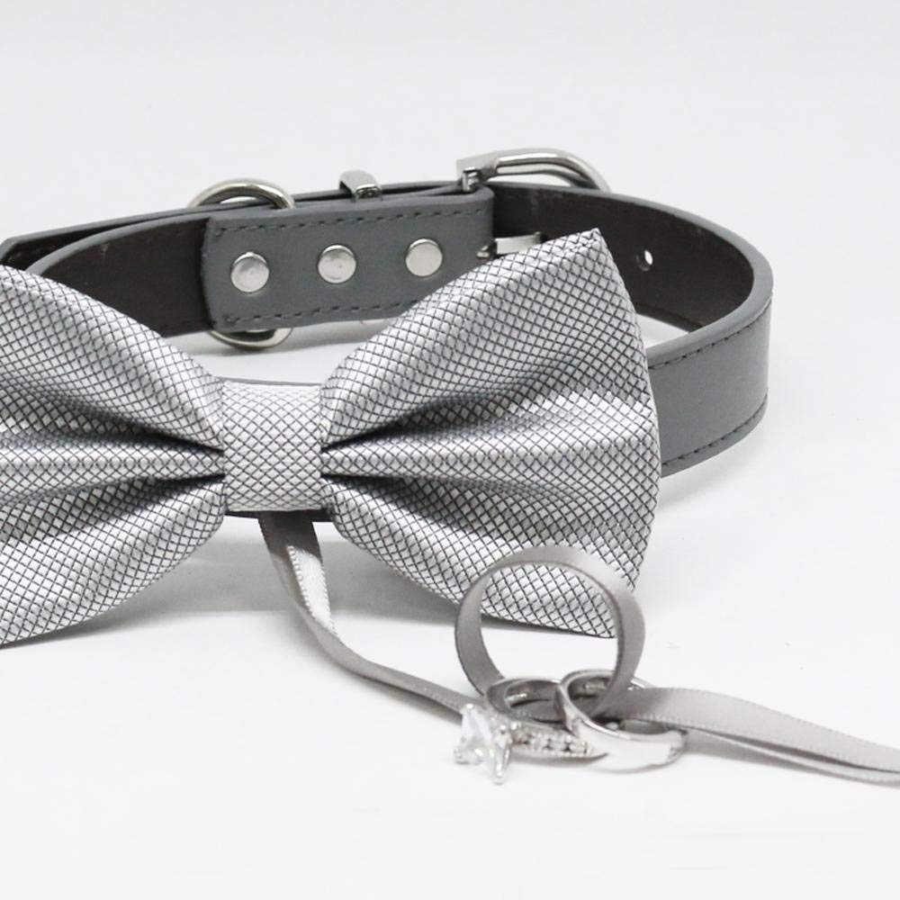 Silver Dog Bow Tie ring bearer, Pet Wedding, Puppy lovers, Proposal