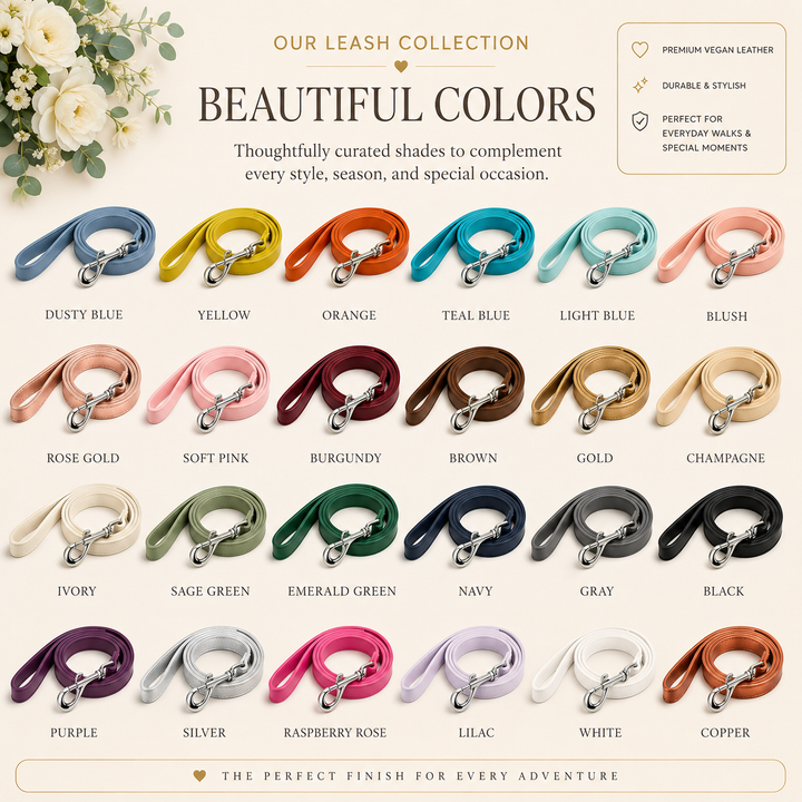 All dog leash colors available at LA Dog Store