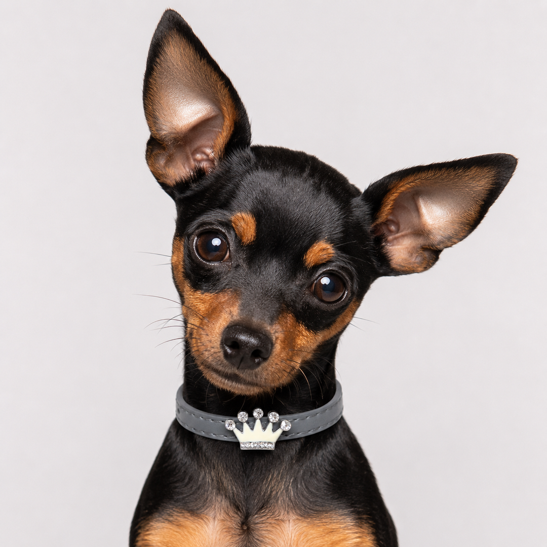 Dog Cat Leather Collar With Charm XS Collars Puppy Kitten Cat Pet Collar Black Brown Copper Red Pink Purple Royal Blue