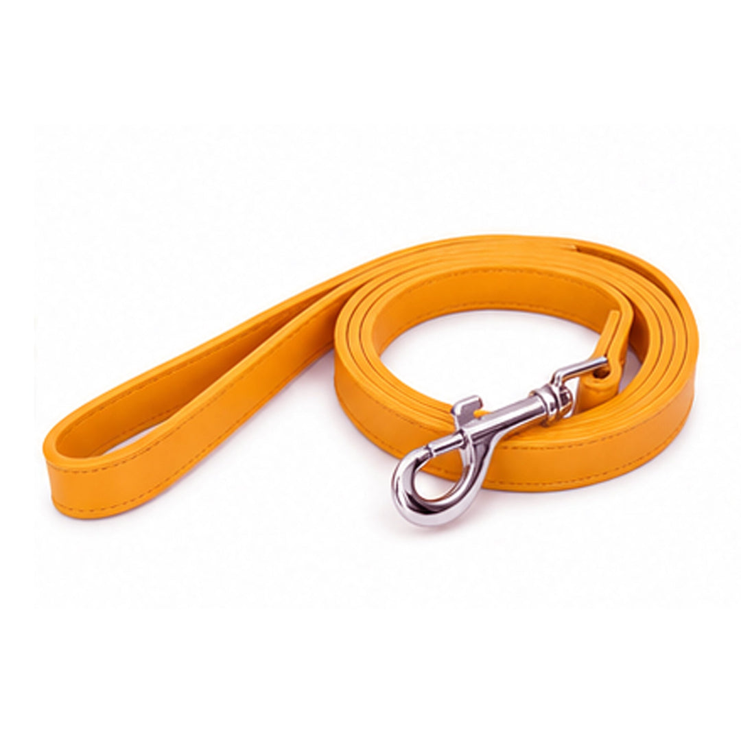 Citrus soft vegan leather dog leash, 48 inches long and 0.75 inches wide