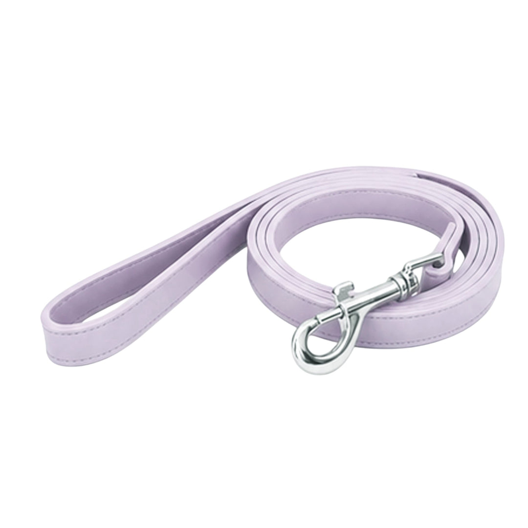 Lilac soft vegan leather dog leash, 48 inches long and 0.75 inches wide