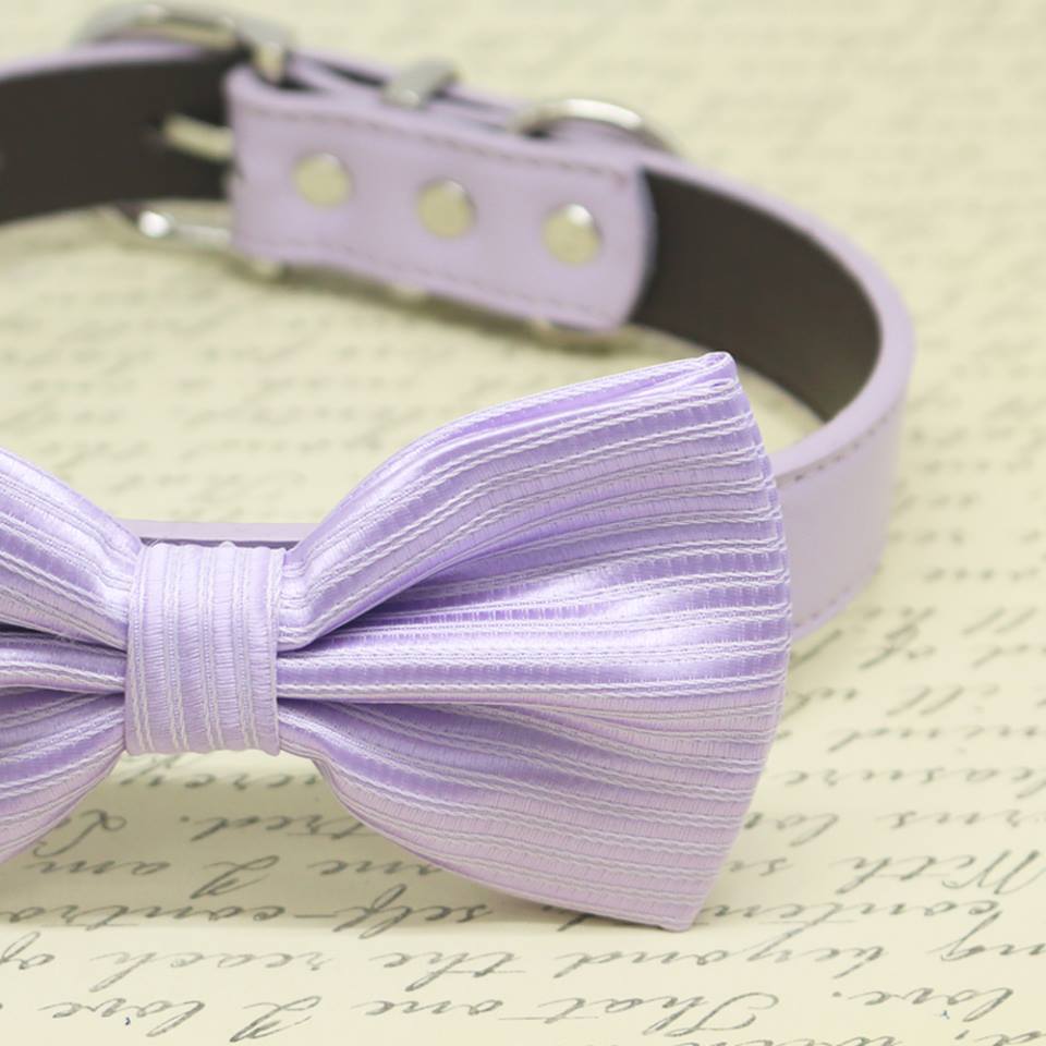 Lavender Dog Bow Tie, Pet Wedding accessories, Lavender wedding , Wedding dog collar
