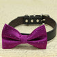 Magenta Dog Bow Tie attached to collar, Magenta Wedding, Dog Birthday Gift , Wedding dog collar