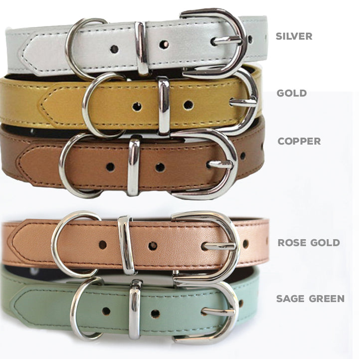 Leather Dog And Cat Collar With Skull Charm, XS Puppy And Kitten Collar For Pets