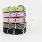 Purple Dog Collar, Leather dog collar, Rhinestone Collar with Rhinestone Letters and a charm , Wedding dog collar