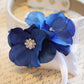 Blue Ring Pillow, White Pillow with blue flower attach to Collar, Ring Bearer , Wedding dog collar