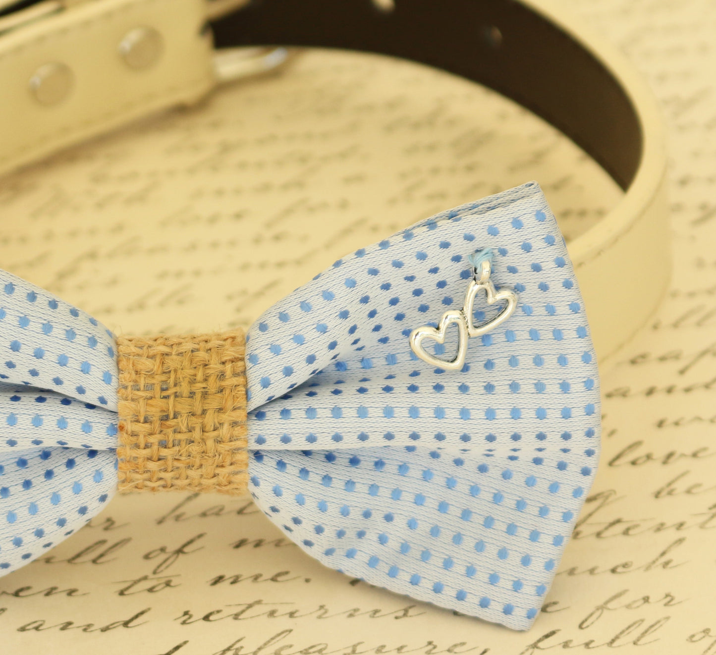 Blue wedding dog Bow tie attached to collar, something blue, dog lovers , Wedding dog collar