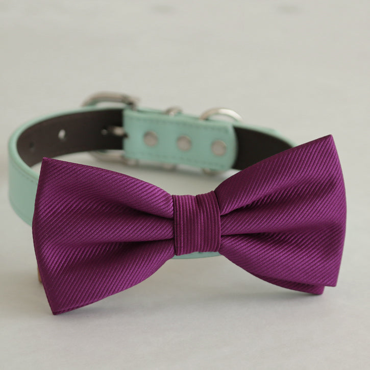 Berry bow tie collar XS to XXL collar and bow tie, adjustable, Puppy bow tie, handmade boy dog collar, Dog ring bearer ring bearer , Wedding dog collar